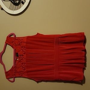 3/$20 NWT Tank w/lace neckline Red XL